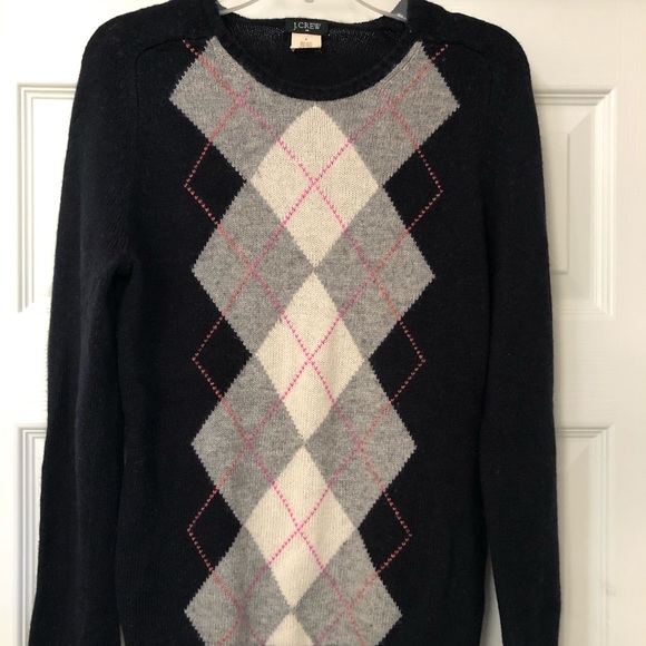 J.Crew Argyle Long Sleeve Wool Cashmere Sweater - Picture 4 of 16